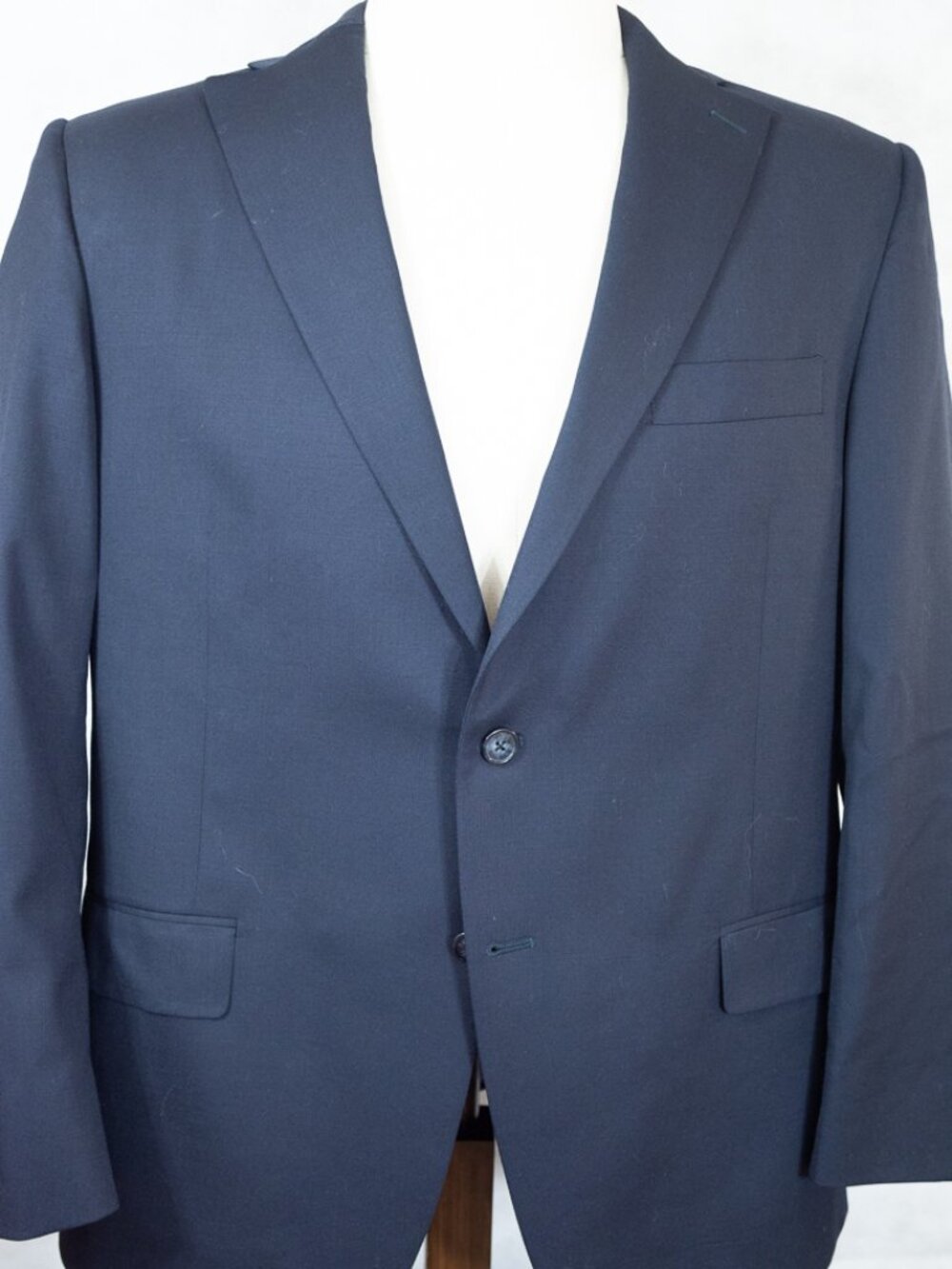 NEW $595 Hart Schaffner Marx USA Blue Worsted Wool Chicago Fit Sport Coat 44S